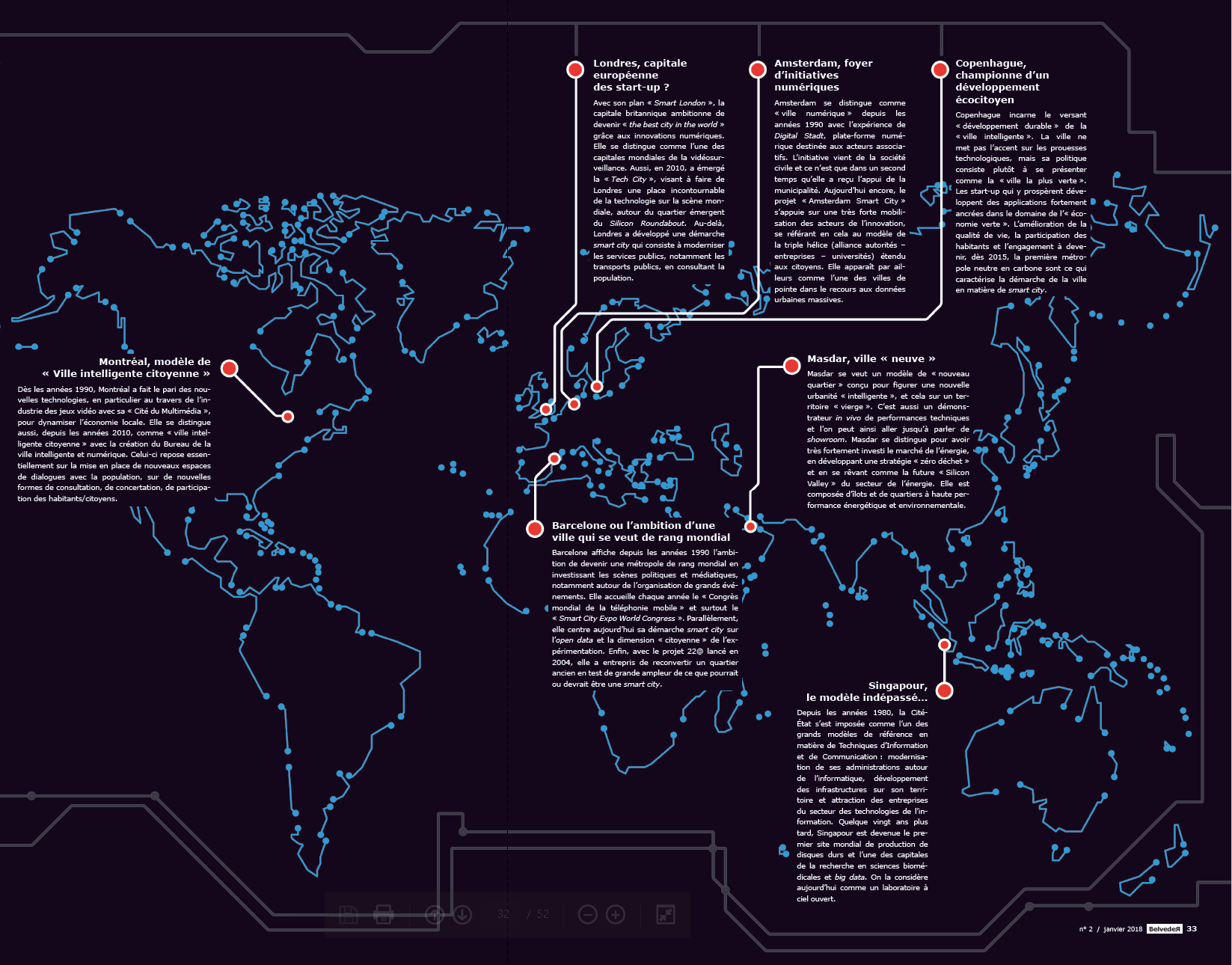 carte des villes intelligentes